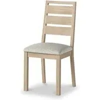 Country Oak Dining Chair - White, Boucle