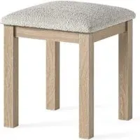 Country Oak Dressing Padded Stool - White Washed