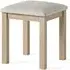 Country Oak Dressing Padded Stool - White Washed