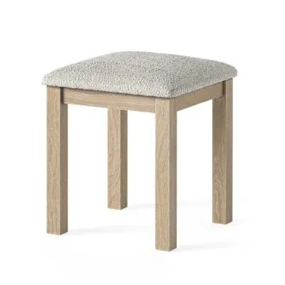 Country Oak Dressing Padded Stool - White Washed image