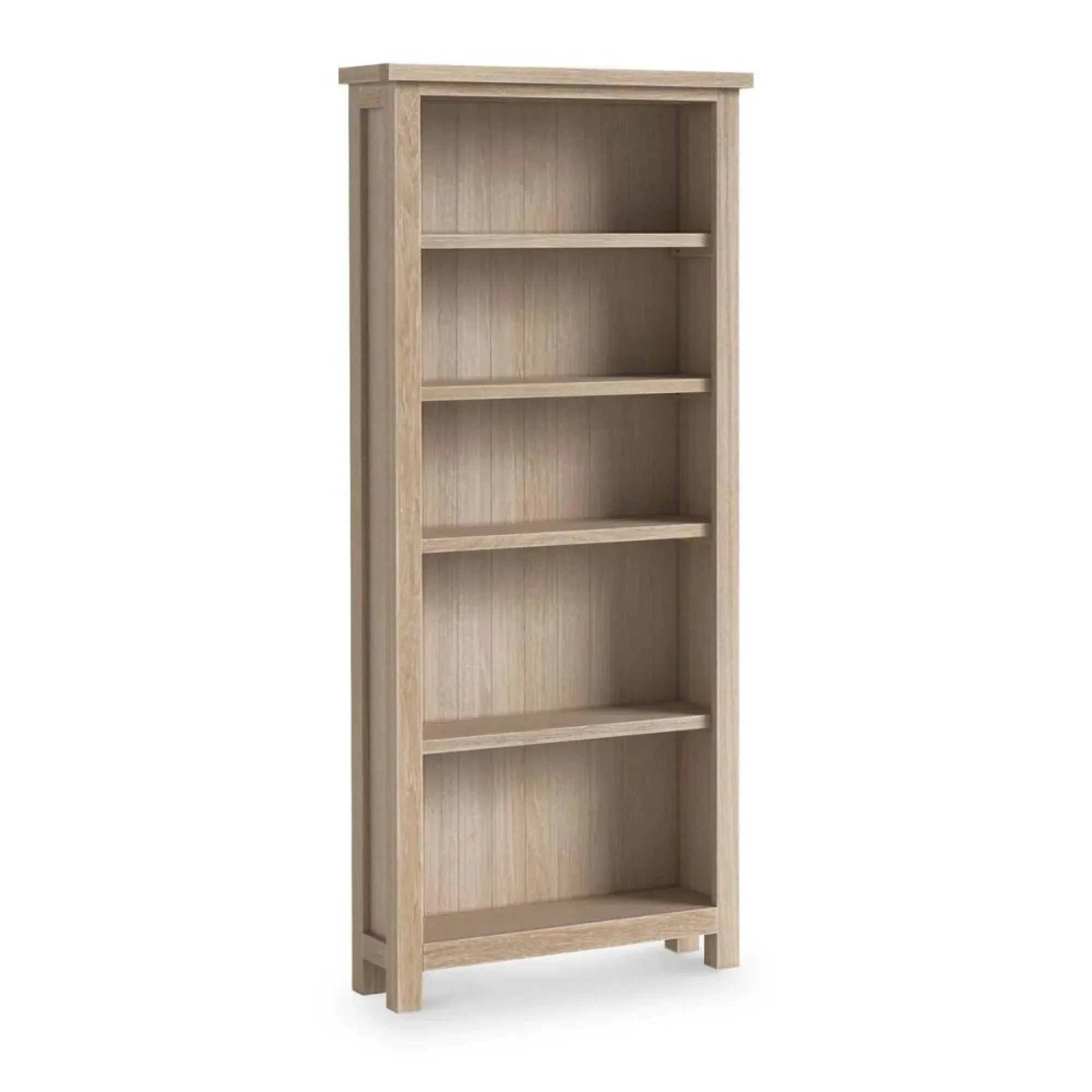Country Oak Large Bookcase - White Washed