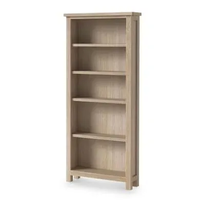 Country Oak Large Bookcase - White Washed image