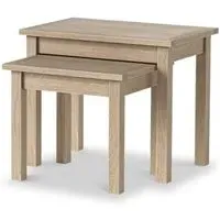 Country Oak Nest of 2 Tables - White Washed