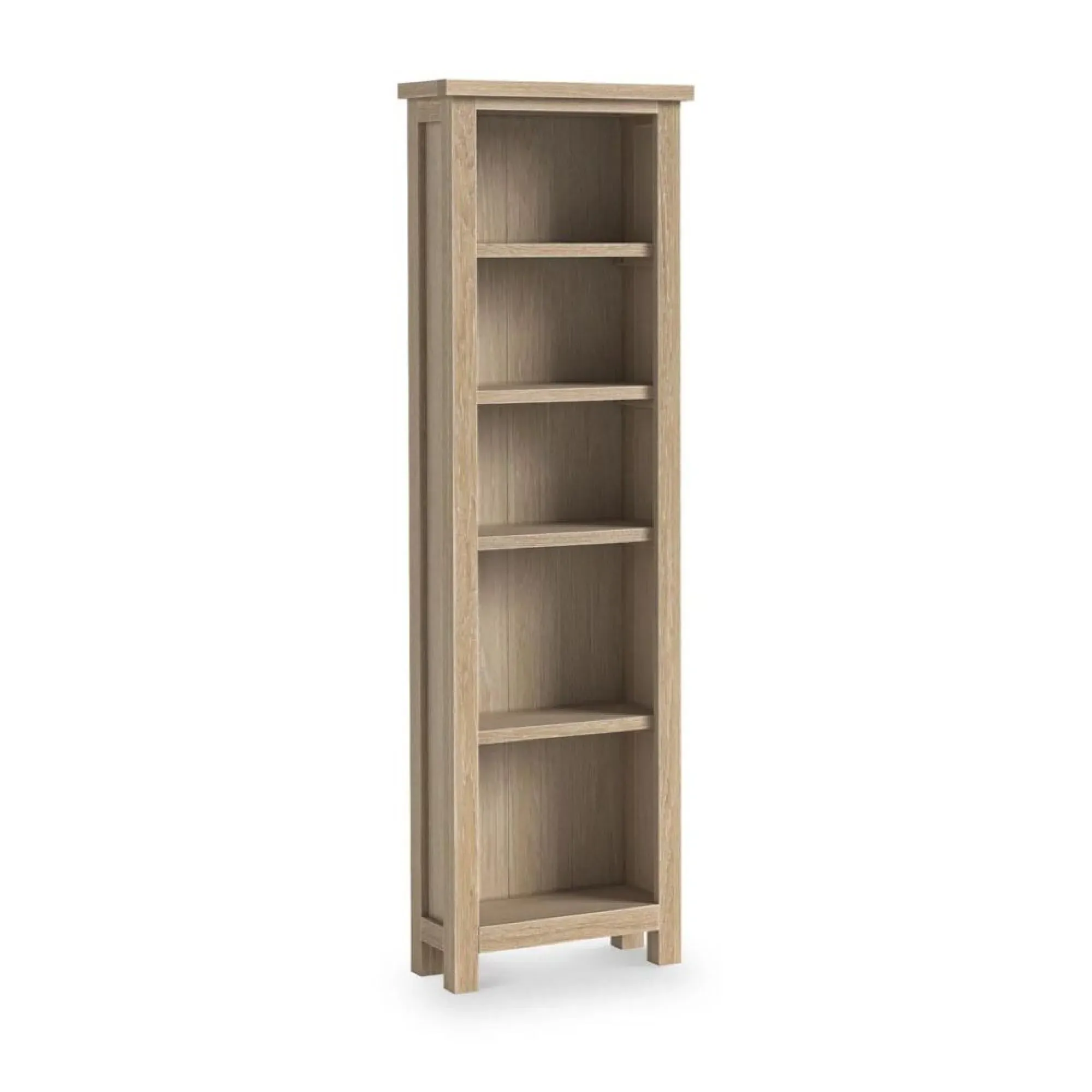 Country Oak Slim Bookcase - White Washed