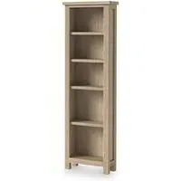 Country Oak Slim Bookcase - White Washed