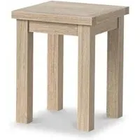 Country Oak Square Lamp Table - White Washed