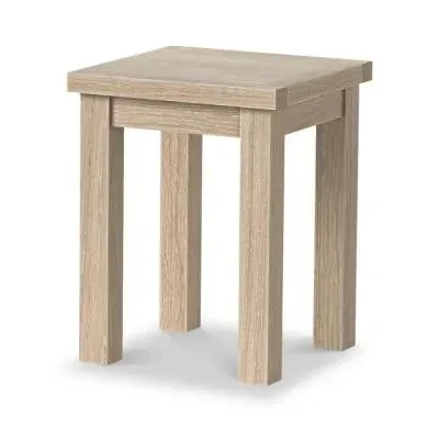 Country Oak Square Lamp Table - White Washed image
