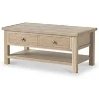 Country Oak Storage Coffee Table - White Washed