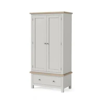 Grey 2 Door Gents Wardrobe - Light Grey