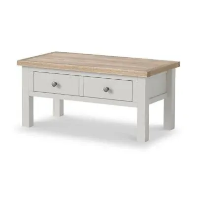 Grey 2 Drawer Coffee Table - Light Grey