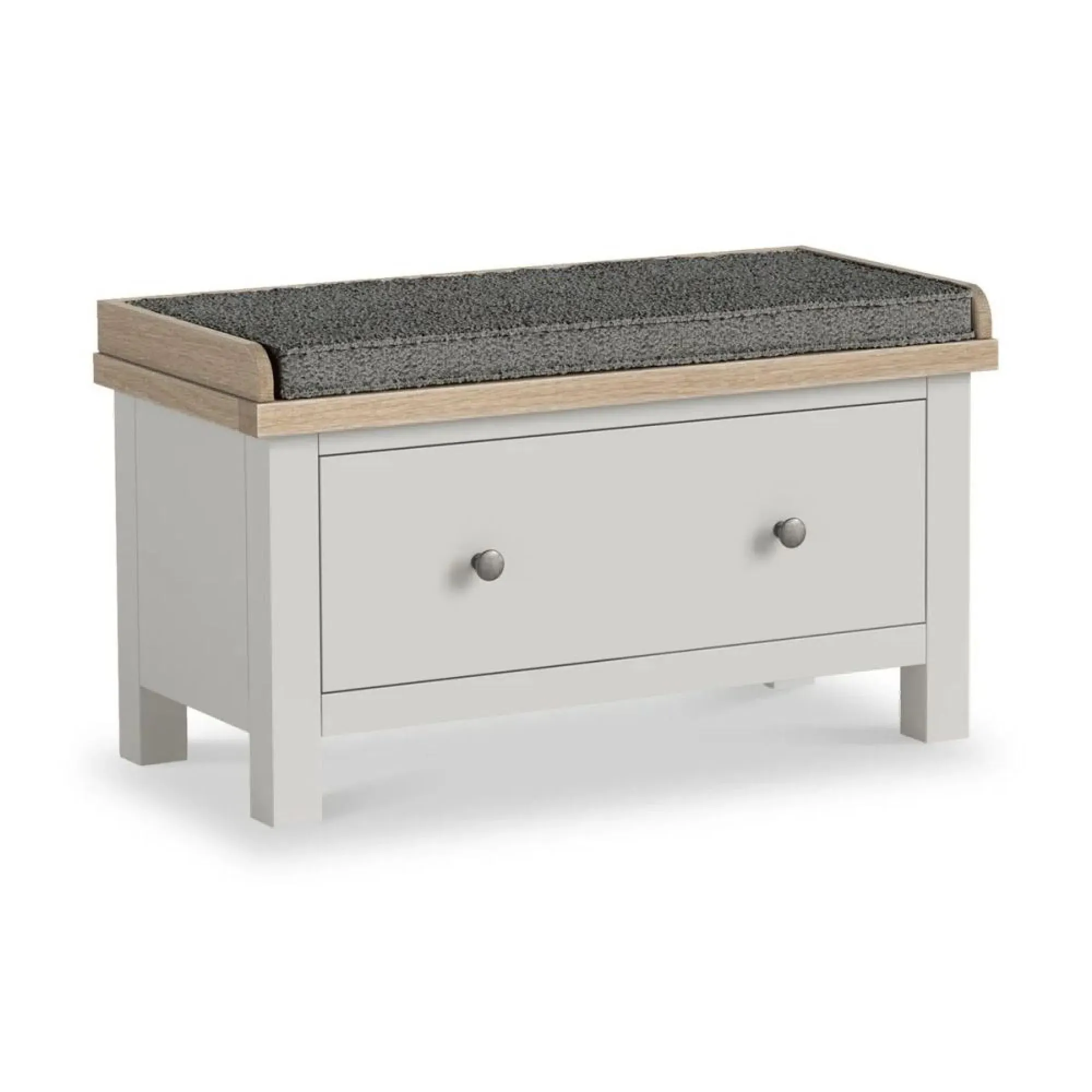 Grey Painted 1 Drawer Hallway Bench - Light Grey