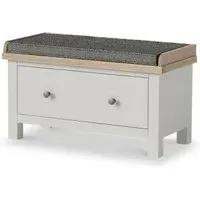 Grey Painted 1 Drawer Hallway Bench - Light Grey