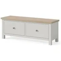 Grey Painted 2 Drawer Large Bench - Light Grey
