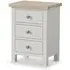 Grey Painted 3 Drawer Bedside Cabinet - Light Grey