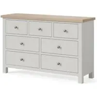 Grey Painted 3+4 Drawer Wide Chest - Light Grey