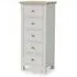 Grey Painted 5 Drawer Tall Chest - Light Grey