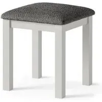 Grey Painted Dressing Padded Stool - Light Grey