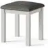 Grey Painted Dressing Padded Stool - Light Grey