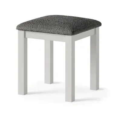 Grey Painted Dressing Padded Stool - Light Grey