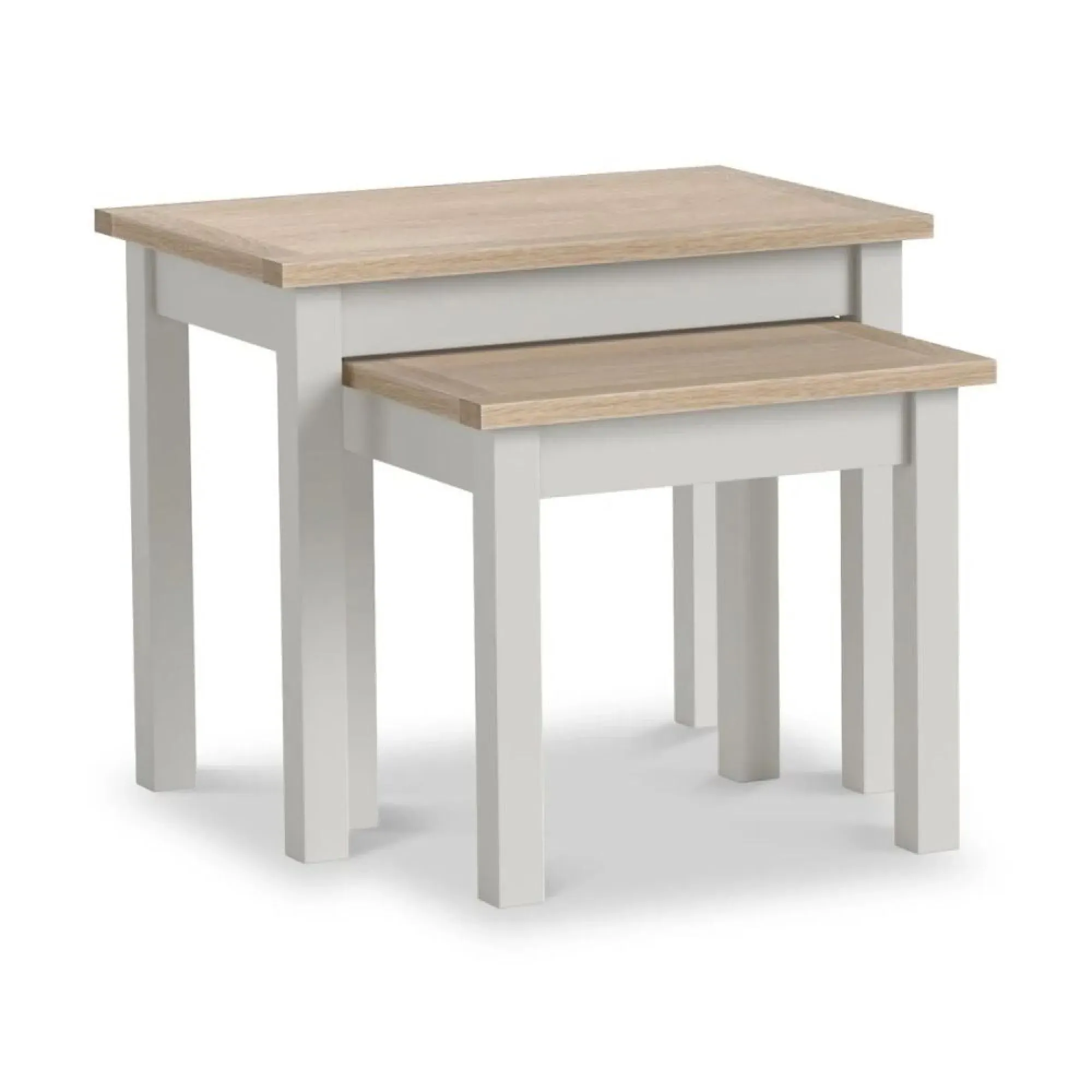Grey Painted Nest of 2 Tables - Light Grey