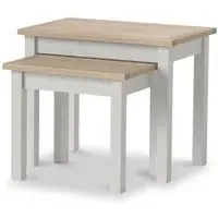 Grey Painted Nest of 2 Tables - Light Grey