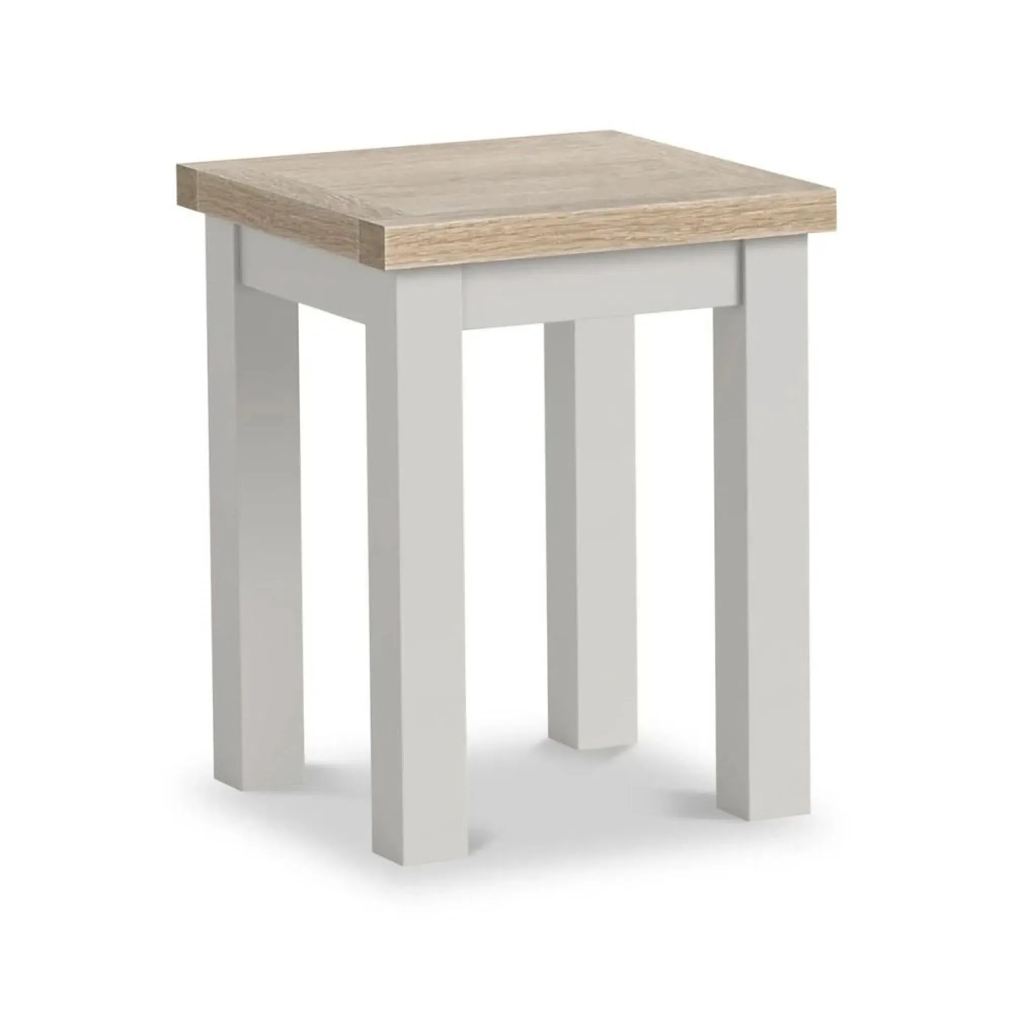 Grey Painted Square Lamp Table - Light Grey