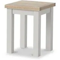 Grey Painted Square Lamp Table - Light Grey