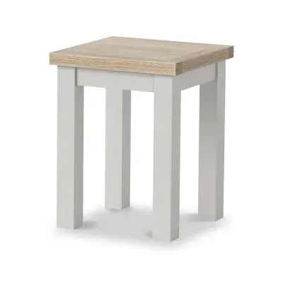 Grey Painted Square Lamp Table - Light Grey
