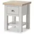 Grey Painted Square Lamp Table with Drawer - Light Grey