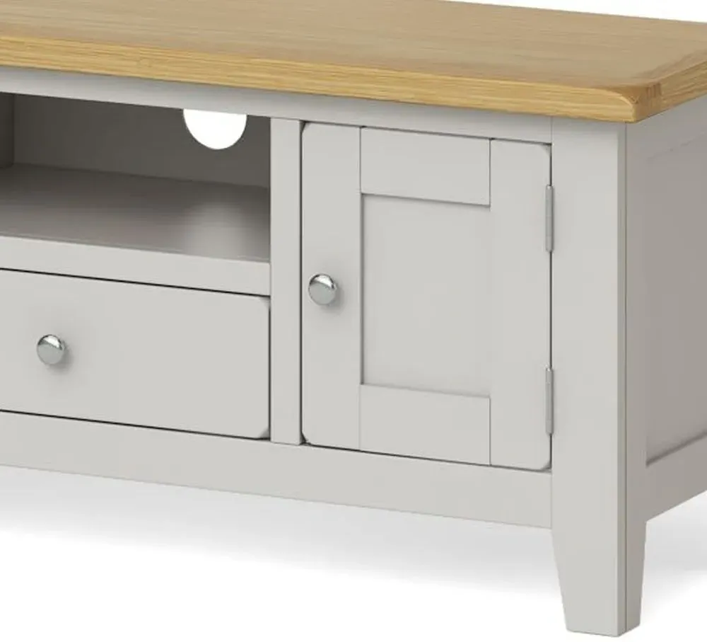 Guildford 120cm TV Unit with Storage - Grey, Oak