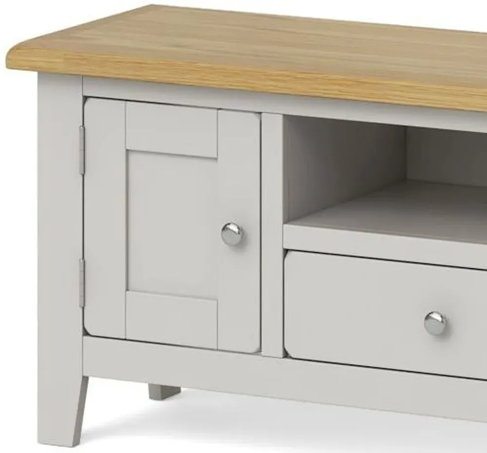 Guildford 120cm TV Unit with Storage - Grey, Oak