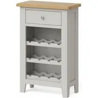 Guildford Wine Cabinet with Drawer - Grey, Oak