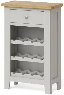Guildford Wine Cabinet with Drawer - Grey, Oak image