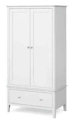 Hampstead 2 Door Wardrobe with Drawer - White image