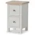 Hampstead 2 Drawer Narrow Bedside Cabinet - Light Grey