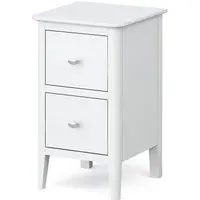 Hampstead 2 Drawer Narrow Bedside Cabinet - White