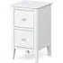 Hampstead 2 Drawer Narrow Bedside Cabinet - White