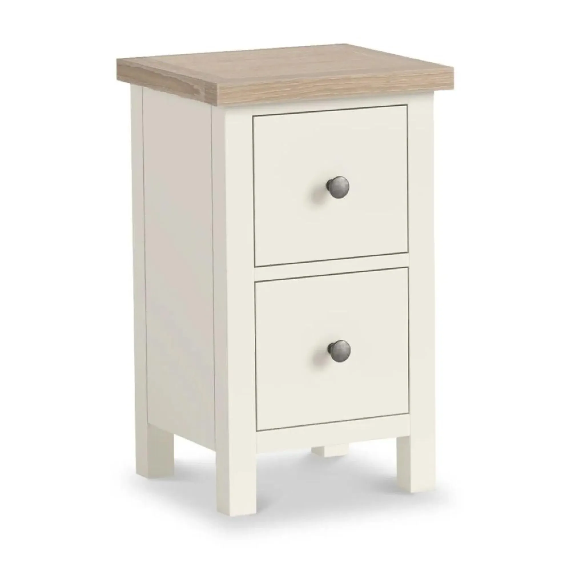 Hampstead 2 Drawer Narrow Bedside Cabinet - White