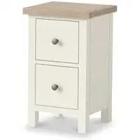 Hampstead 2 Drawer Narrow Bedside Cabinet - White