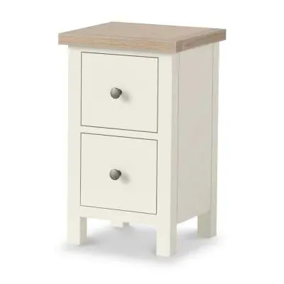 Hampstead 2 Drawer Narrow Bedside Cabinet - White