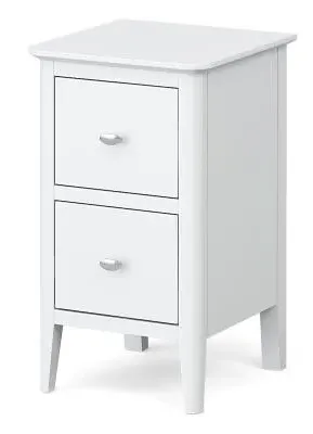 Hampstead 2 Drawer Narrow Bedside Cabinet - White