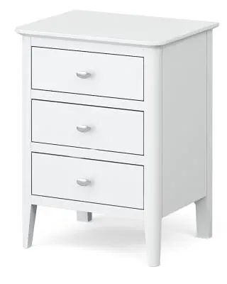 Hampstead 3 Drawer Bedside Cabinet - White