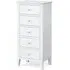 Hampstead 5 Drawer Narrow Chest - White