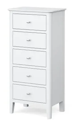 Hampstead 5 Drawer Narrow Chest - White image