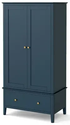 Harrogate 2 Door Wardrobe with Drawer - Blue image