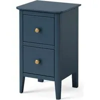 Harrogate 2 Drawer Narrow Bedside Cabinet - Blue