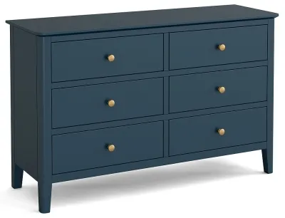 Harrogate Blue 6 Drawer Wide Chest - Blue