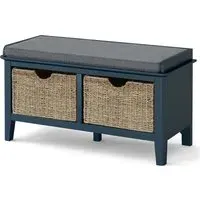 Harrogate Storage Bench with Baskets - Blue