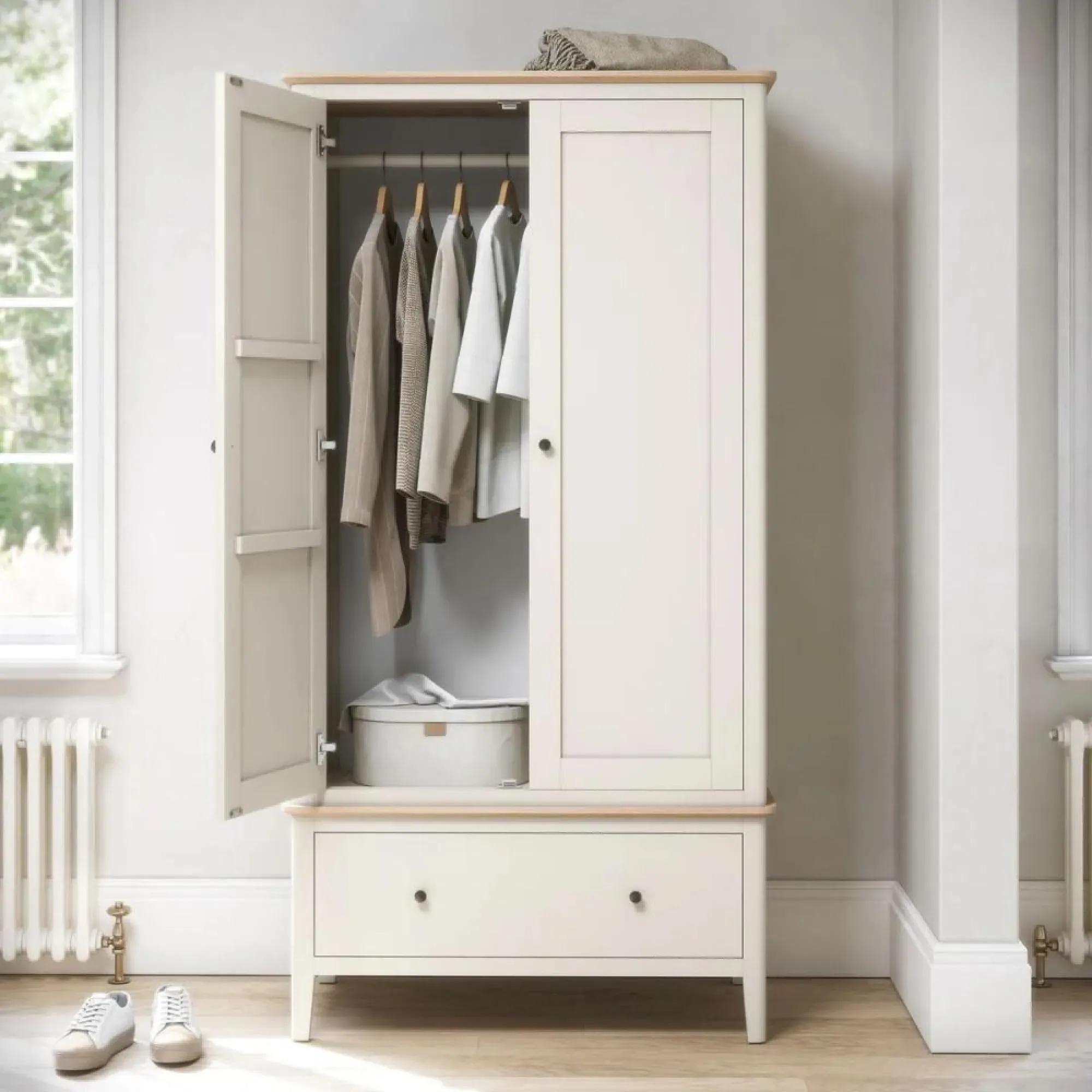 Marlow 2 Door Gents Wardrobe - Coconut White