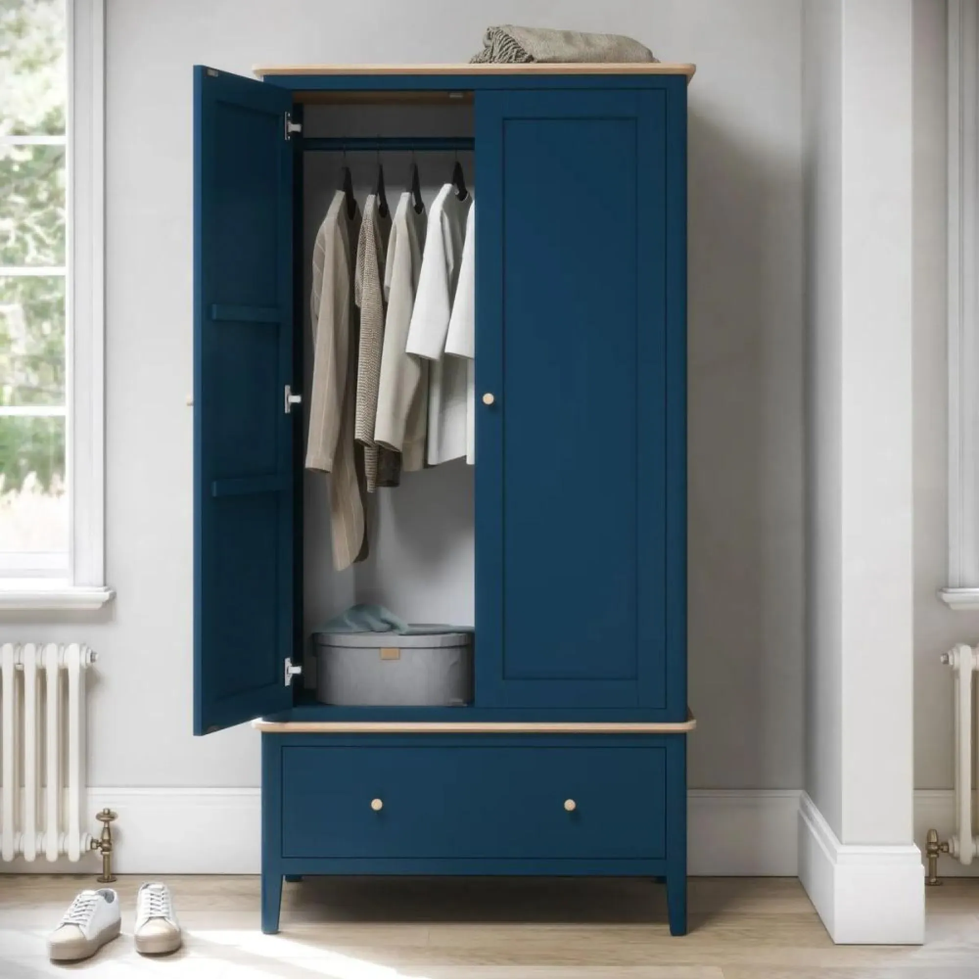 Marlow 2 Door Gents Wardrobe - Navy Blue
